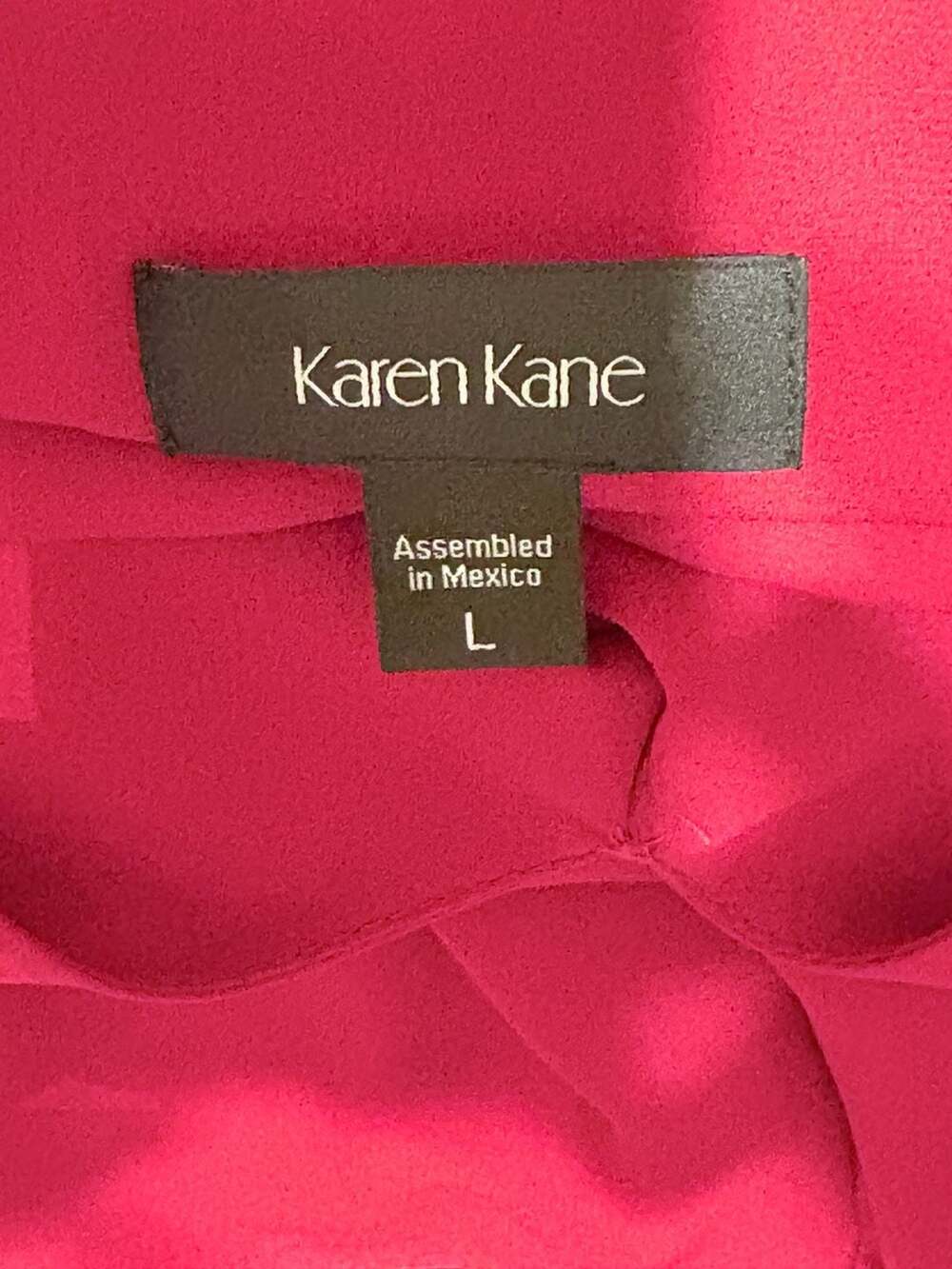 Karen Kane Red V-Neck Poncho Blouse - Picture 4 of 7